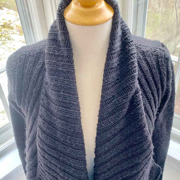 EXPRESS chunky ribbed open waterfall cardigan - Picture 2 of 8